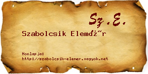 Szabolcsik Elemér névjegykártya