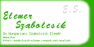 elemer szabolcsik business card